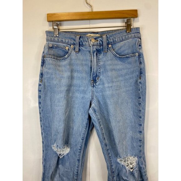 Madewell The Petite Perfect Vintage Jean Bradwell Wash Ripped Edition Size 27P - Picture 4 of 10
